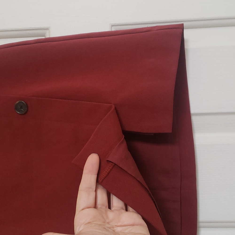 LOFT Rust Faux Wrap Skirt | Minimalist Chic Tailored | Button Front | SIZE 2 - Picture 5 of 16